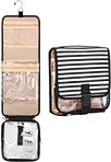 This makeup bag great bathroom bag for traveling, outdoor activities and home use. hanging toiletry bag is made of attractive Nylon material, water resistant and durable.